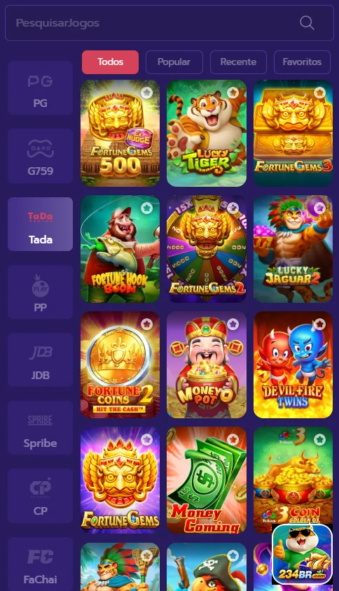 Ilustração de Variedade de Jogos de Slots